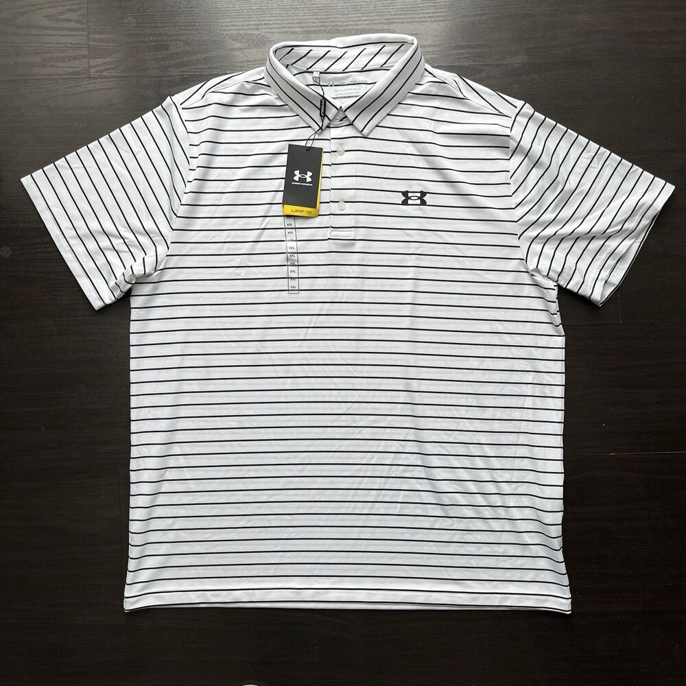 Under Armour Shirt Mens 2XL Playoff Polo 2.0 Striped Golf Polo UPF40 Performance